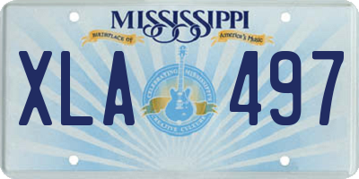 MS license plate XLA497