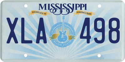 MS license plate XLA498