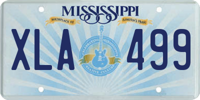 MS license plate XLA499