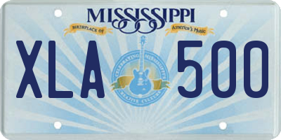 MS license plate XLA500