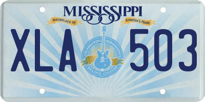 MS license plate XLA503