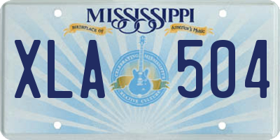 MS license plate XLA504