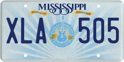 MS license plate XLA505