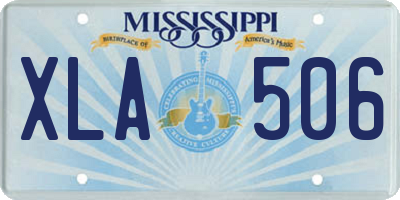 MS license plate XLA506