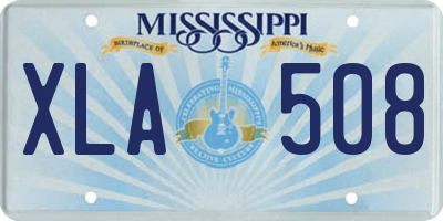 MS license plate XLA508