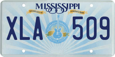 MS license plate XLA509