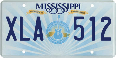MS license plate XLA512