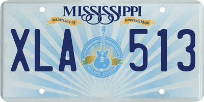 MS license plate XLA513