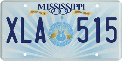 MS license plate XLA515