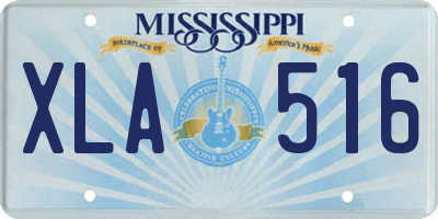 MS license plate XLA516