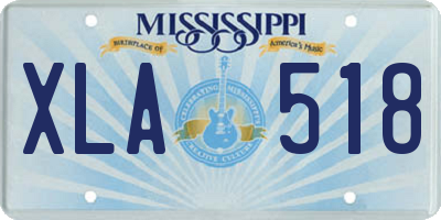 MS license plate XLA518