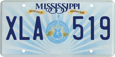 MS license plate XLA519