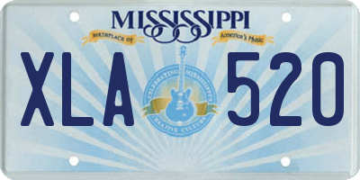 MS license plate XLA520