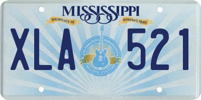 MS license plate XLA521