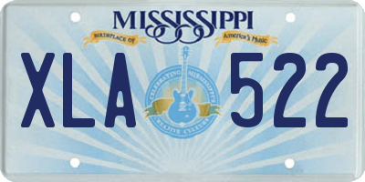 MS license plate XLA522