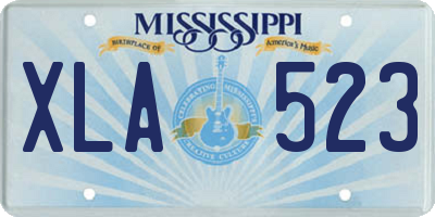 MS license plate XLA523