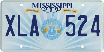 MS license plate XLA524
