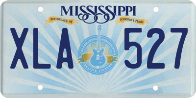 MS license plate XLA527