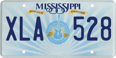 MS license plate XLA528