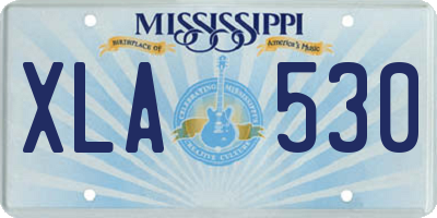 MS license plate XLA530