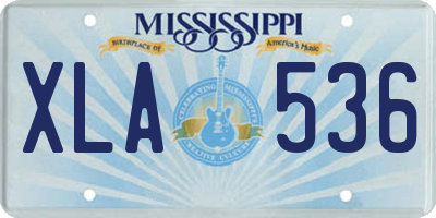 MS license plate XLA536