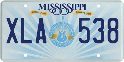MS license plate XLA538