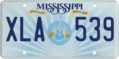 MS license plate XLA539