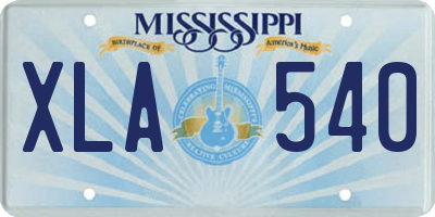 MS license plate XLA540