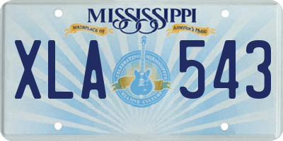 MS license plate XLA543