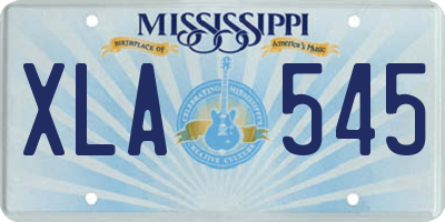 MS license plate XLA545