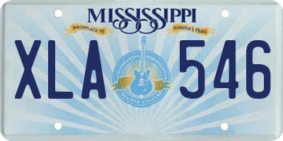 MS license plate XLA546