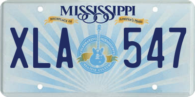 MS license plate XLA547