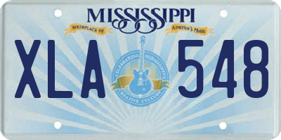 MS license plate XLA548