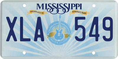 MS license plate XLA549