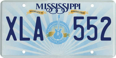 MS license plate XLA552