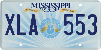 MS license plate XLA553
