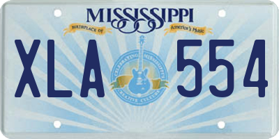 MS license plate XLA554
