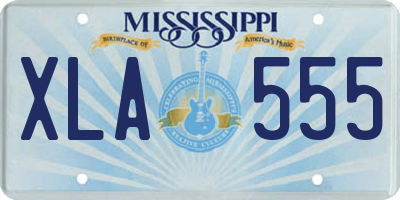 MS license plate XLA555