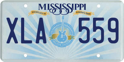 MS license plate XLA559