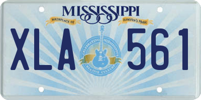 MS license plate XLA561