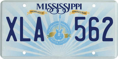 MS license plate XLA562
