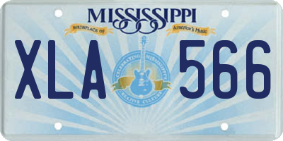 MS license plate XLA566