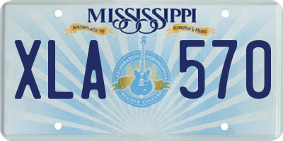 MS license plate XLA570