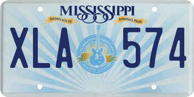 MS license plate XLA574