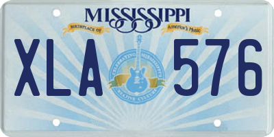 MS license plate XLA576