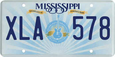 MS license plate XLA578