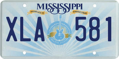 MS license plate XLA581
