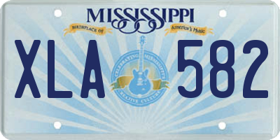 MS license plate XLA582