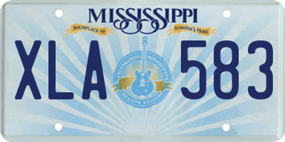 MS license plate XLA583