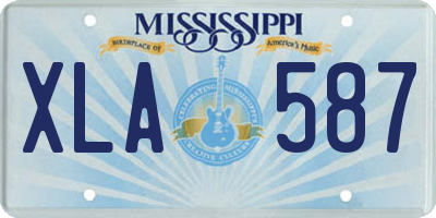 MS license plate XLA587